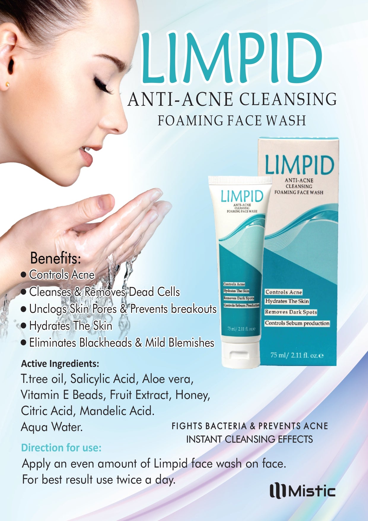 Limpid Anti Acne Facewash – Best Anti Acne Face Wash in Pakistan